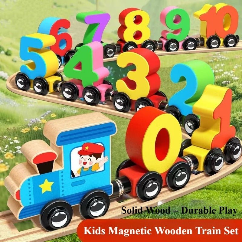 Magnetic Wooden Number Train